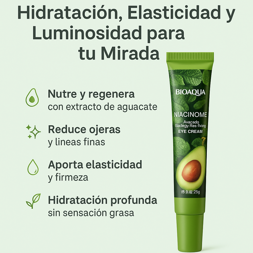Crema Contorno de Ojos Bioaqua | Aguacate para una Mirada Radiante