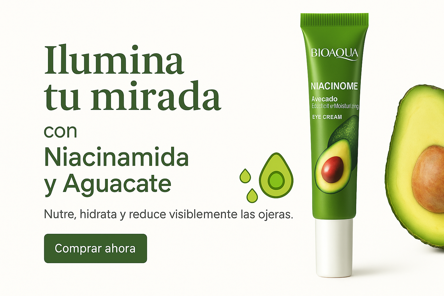 Crema Contorno de Ojos Bioaqua | Aguacate para una Mirada Radiante