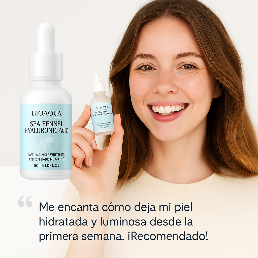 Bioaqua Sea Fennel Essence | Hidratación & Antiarrugas con Ácido Hialurónico