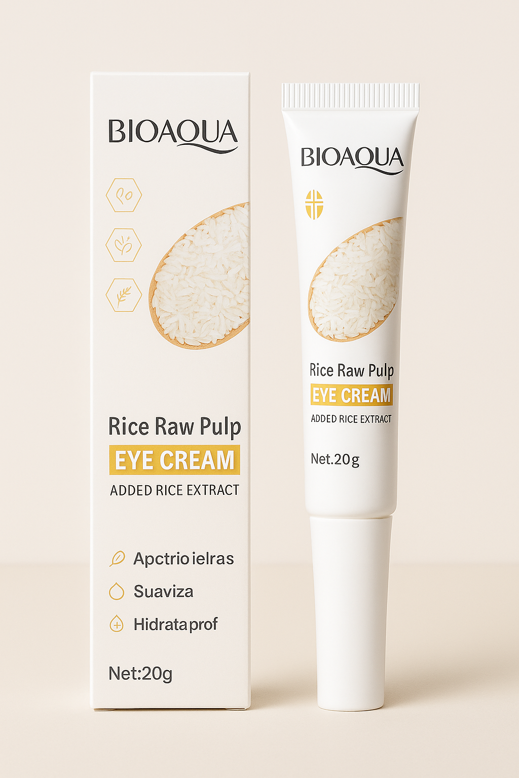 Crema Contorno de Ojos Bioaqua | Extracto de Arroz para una Mirada Radiante