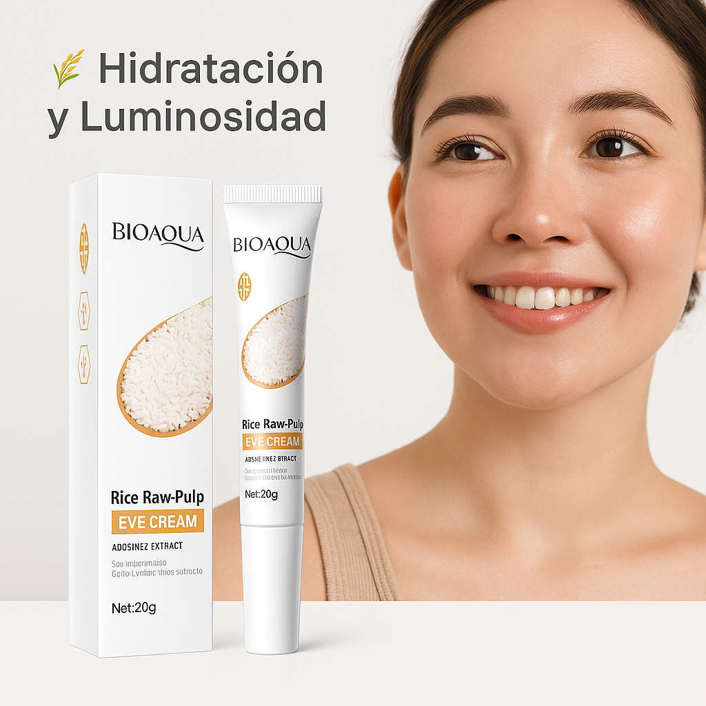 Crema Contorno de Ojos Bioaqua | Extracto de Arroz para una Mirada Radiante