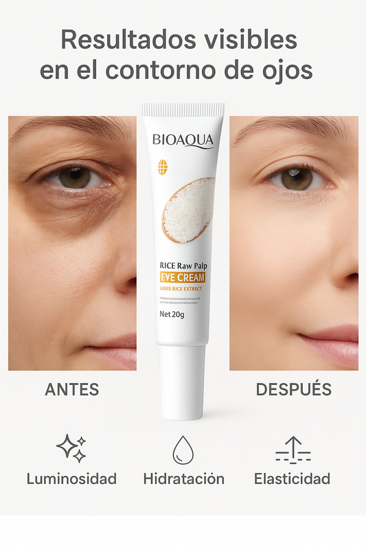 Crema Contorno de Ojos Bioaqua | Extracto de Arroz para una Mirada Radiante